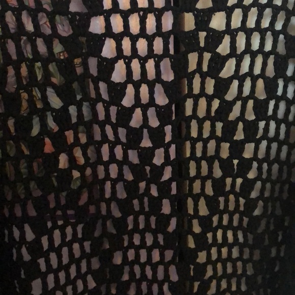 Black Fringe Short Sleeve Cardigan - Picture 4 of 7